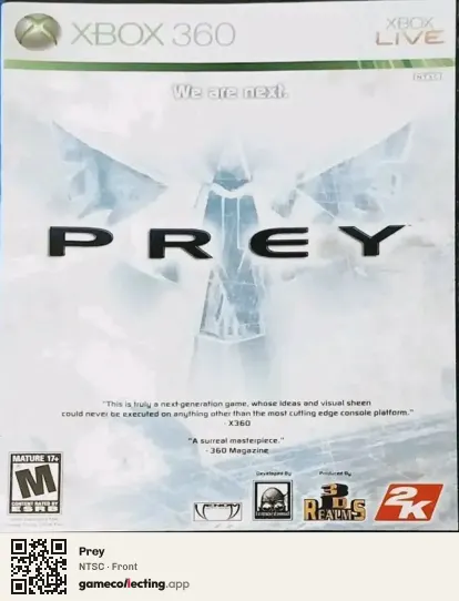 Prey Xbox 360, NTSC box front