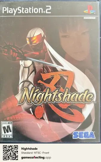 Nightshade PlayStation 2, NTSC box front
