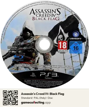 Assassin's Creed IV: Black Flag PlayStation 3, PAL disc