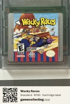 Wacky Races Game Boy Color, NTSC cartridge label