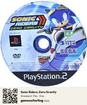 Sonic Riders: Zero Gravity PlayStation 2, PAL disc