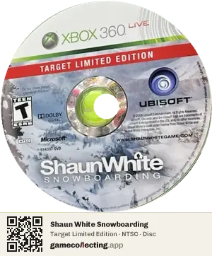 Shaun White Snowboarding Xbox 360, NTSC disc