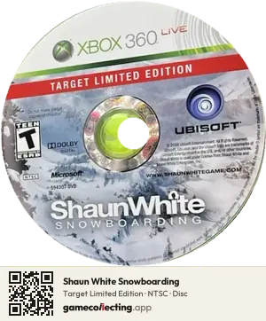 Shaun White Snowboarding Xbox 360, NTSC disc