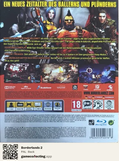Borderlands 2 PlayStation 3, PAL box back