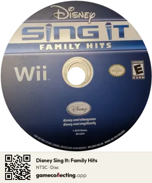 Disney Sing It: Family Hits Nintendo Wii, NTSC disc