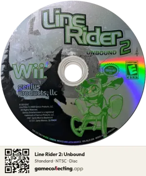 Line Rider 2: Unbound Nintendo Wii, NTSC disc