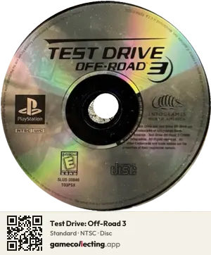 Test Drive: Off-Road 3 PlayStation, NTSC disc