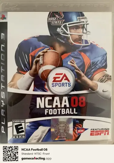 NCAA Football 08 PlayStation 3, NTSC box front