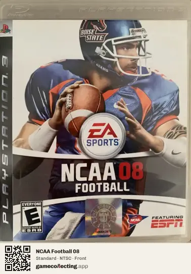 NCAA Football 08 PlayStation 3, NTSC box front
