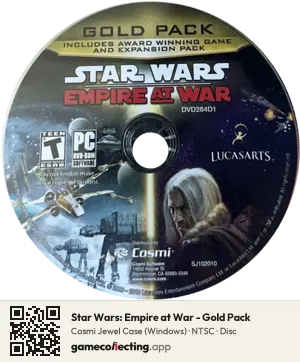 Star Wars: Empire at War - Gold Pack Computer, NTSC disc