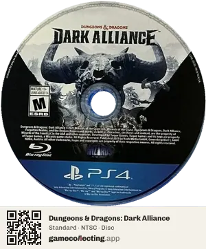 Dungeons & Dragons: Dark Alliance PlayStation 4, NTSC disc