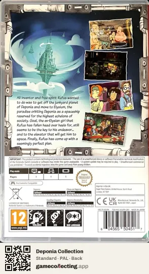 Deponia Collection Nintendo Switch, PAL box back