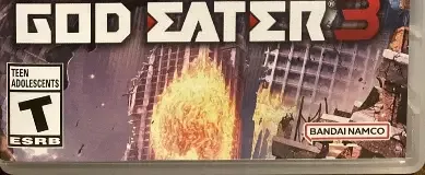 God Eater 3, the ESRB box on its front