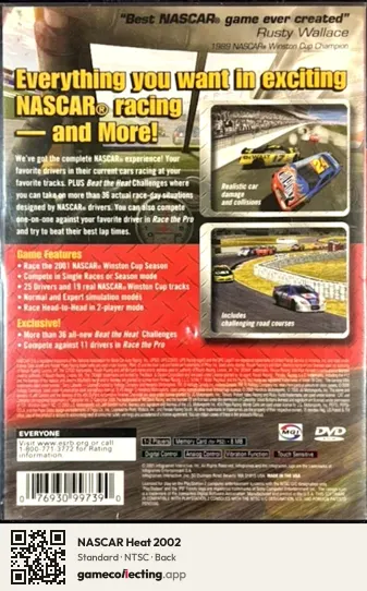 NASCAR Heat 2002 PlayStation 2, NTSC box back