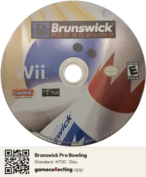 Brunswick Pro Bowling Nintendo Wii, NTSC disc