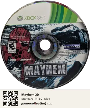 Mayhem 3D Xbox 360, NTSC disc