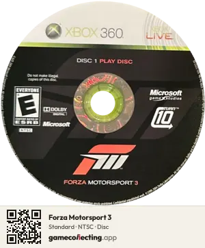 Forza Motorsport 3 Xbox 360, NTSC disc