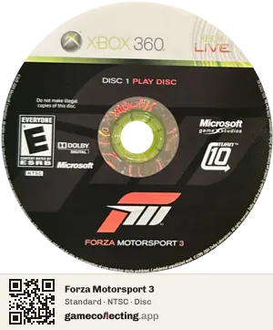Forza Motorsport 3 Xbox 360, NTSC disc