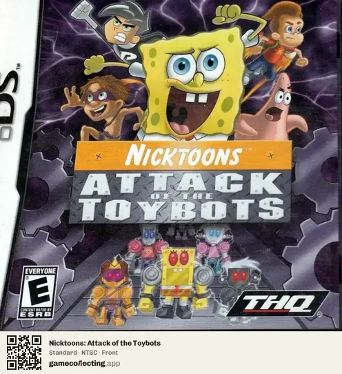 Nicktoons: Attack of the Toybots Nintendo DS, NTSC box front