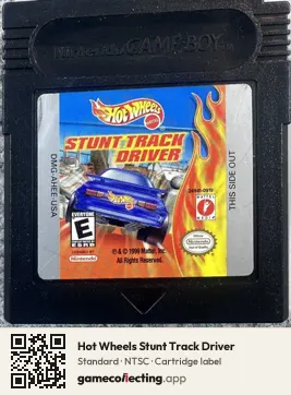 Hot Wheels Stunt Track Driver Game Boy Color, NTSC cartridge label