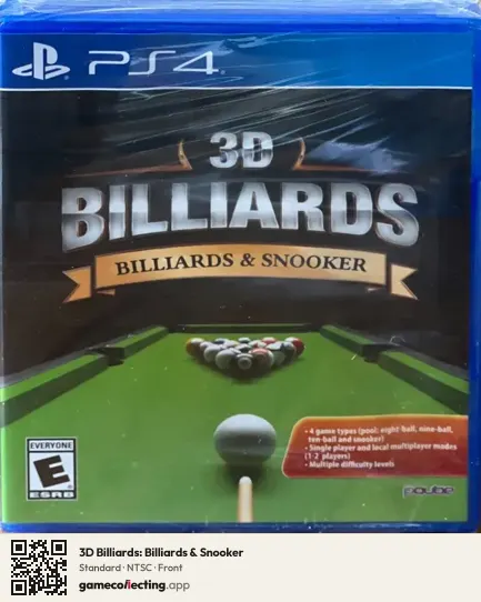 3D Billiards: Billiards & Snooker PlayStation 4, NTSC box front