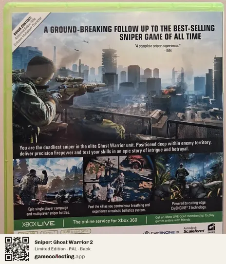 Sniper: Ghost Warrior 2 Xbox 360, PAL box back