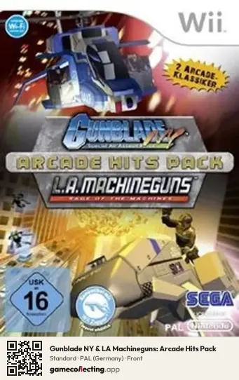 Gunblade NY & LA Machineguns: Arcade Hits Pack Nintendo Wii, Germany box front