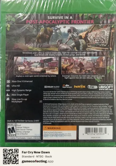 Far Cry New Dawn Xbox One, NTSC box back