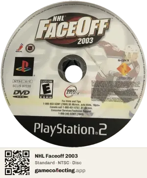 NHL Faceoff 2003 PlayStation 2, NTSC disc