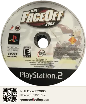NHL Faceoff 2003 PlayStation 2, NTSC disc