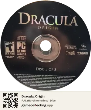 Dracula: Origin Computer, PAL disc
