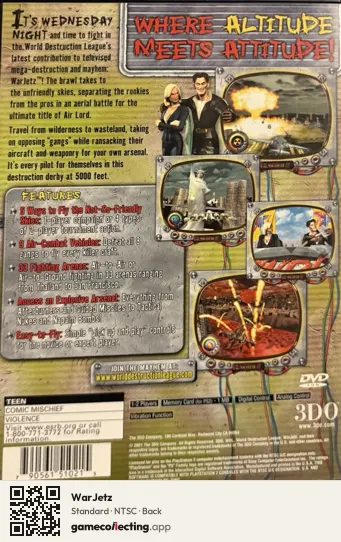 WarJetz PlayStation 2, NTSC box back
