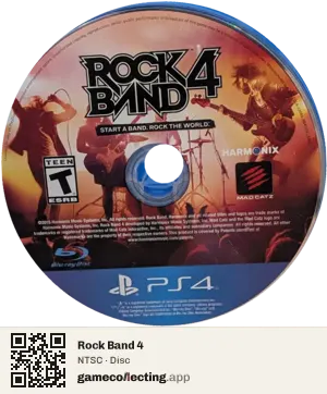 Rock Band 4 PlayStation 4, NTSC disc