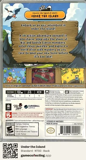 Under the Island Nintendo Switch, NTSC box back