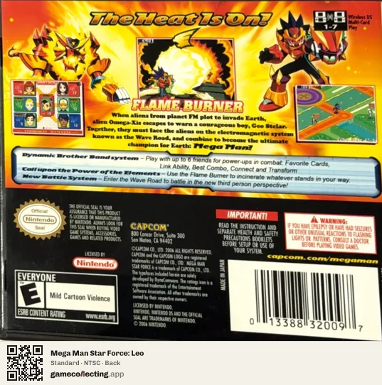 Mega Man Star Force: Leo Nintendo DS, NTSC box back