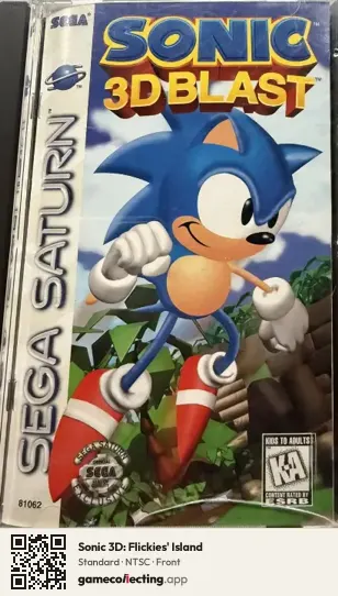 Sonic 3D: Flickies' Island Sega Saturn, NTSC box front