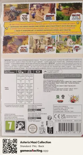 Asterix Maxi Collection Nintendo Switch, PAL box back