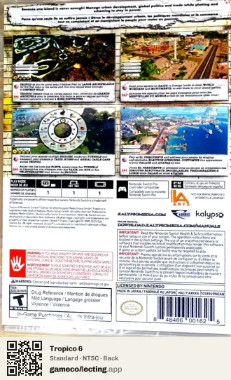 Tropico 6 Nintendo Switch, NTSC box back