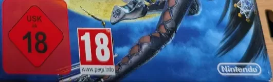 Bayonetta 2, the USK square on its front