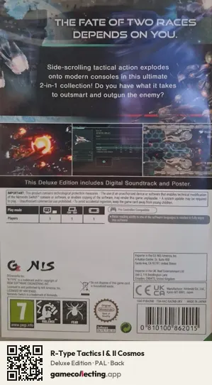 R-Type Tactics I & II Cosmos Nintendo Switch, PAL box back