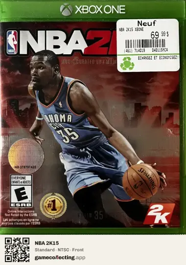 NBA 2K15 Xbox One, NTSC box front