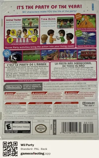 Wii Party Nintendo Wii, PAL box back