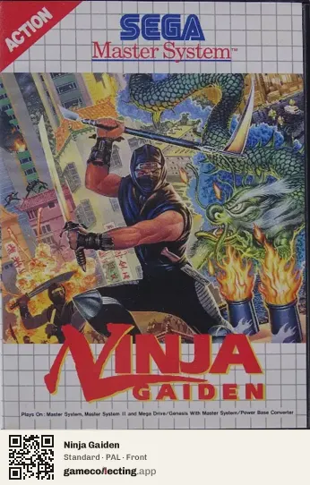 Ninja Gaiden Sega Master System, PAL box front