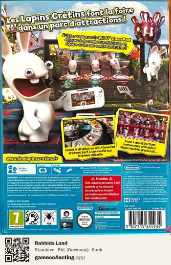 Rabbids Land Nintendo Wii U, Germany box back