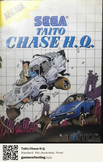 Taito Chase H.Q. Sega Master System, Australia box front