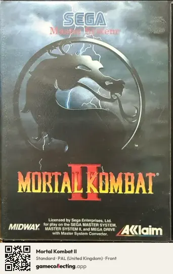 Mortal Kombat II Sega Master System, United Kingdom box front