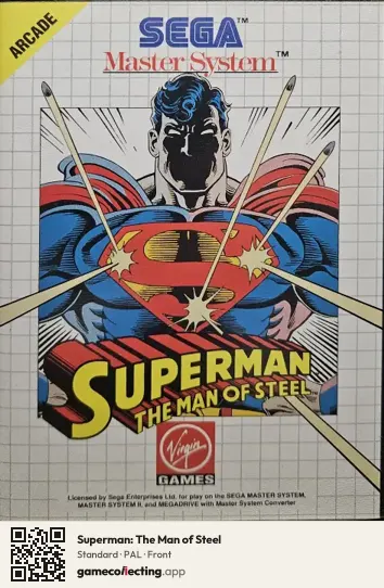 Superman: The Man of Steel Sega Master System, PAL box front