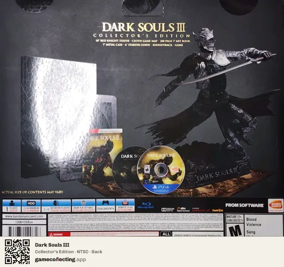 Dark Souls III PlayStation 4, NTSC box back