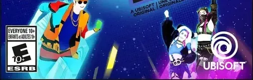 Just Dance 2022, the ESRB box on its front