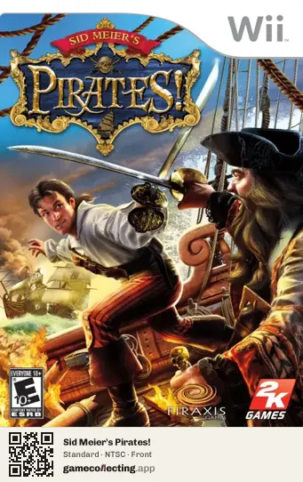 Sid Meier's Pirates! Nintendo Wii, NTSC box front